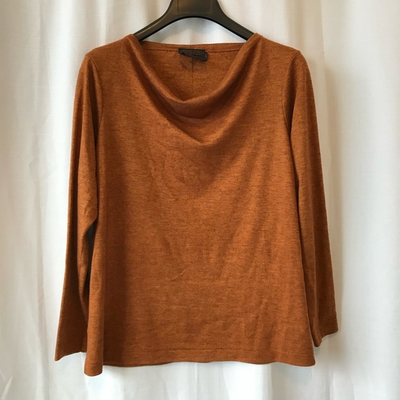 Claudine wool mix scoop neck 3/4 sleeve top - Picture 2 of 10